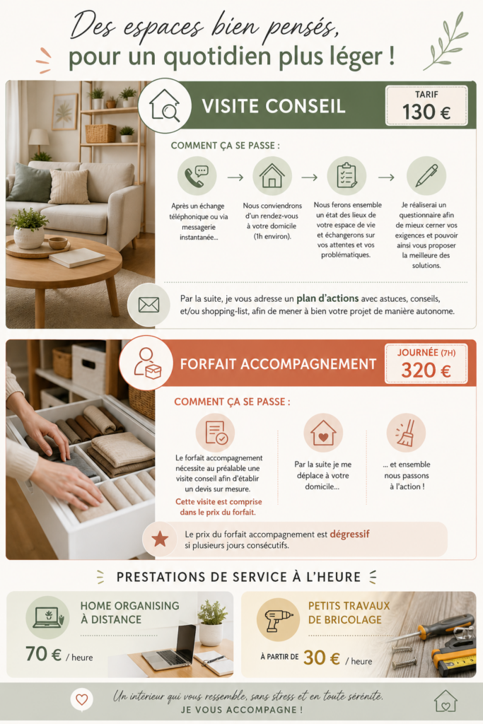 coach en rangement tarif